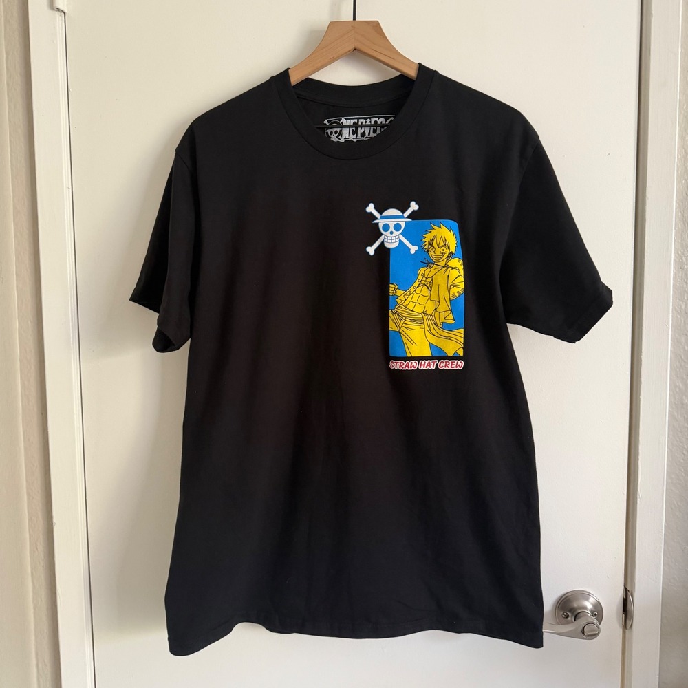 One Piece Ripple Junction Shirt Mens Large Black Luffy Sanji Zoro Straw Hat Crew